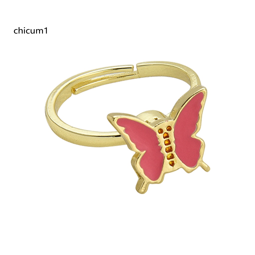 Nhẫn Cưới Dạng Mở Hình Hoa Cúc / Bướm Có Thể Điều Chỉnh Kích Cỡ Cho