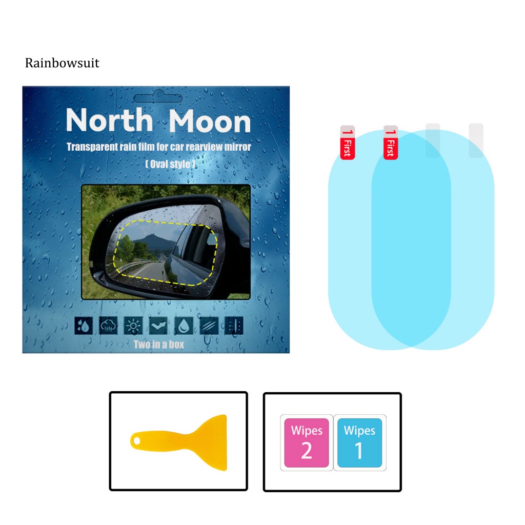 1 Cặp Phim Dán Gương Chiếu Hậu Chống Trầy Xước / Chống Tia Cực Tím / Chống Thấm Nước / Chống Sương Mù Cho Xe Hơi