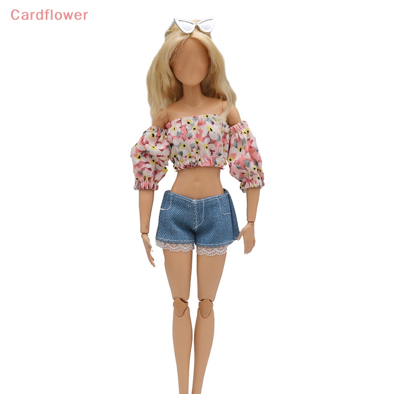 &lt; Cardflower &gt; Bộ Quần Denim Ống Phồng In Hoa Tinh Tế Sáng Tạo Và Thiết Thực Cho Búp Bê 29cm Kiểu Mới