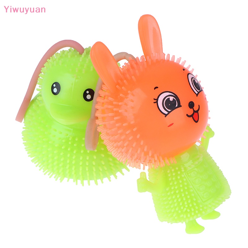 < Yiwuyuan > Đồ Chơi Bóng Mềm Co Giãn Hình Thỏ Nhỏ Phát Sáng Nhiều Màu Sắc Làm Quà Tặng Phục Sinh Cho Trẻ Em