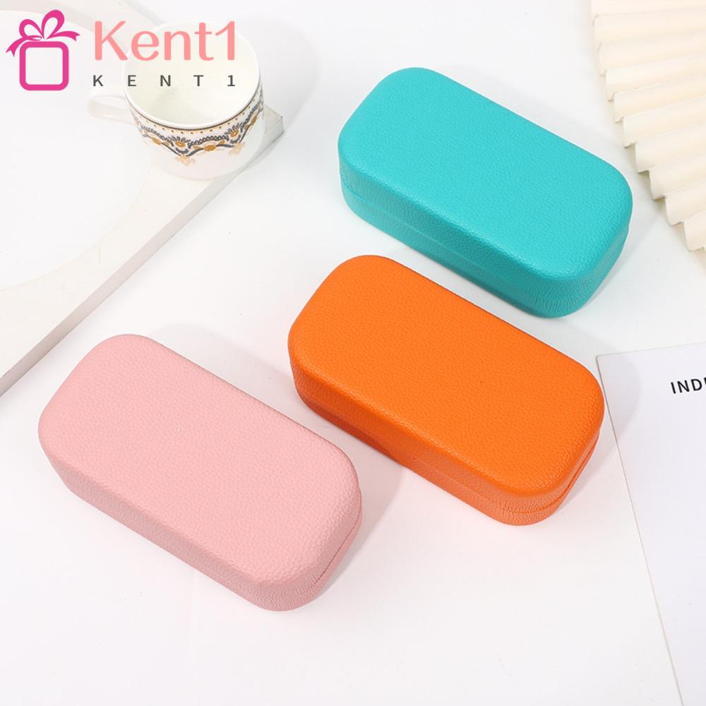 KENT1 Hộp Đựng Kính Mát Màu Trơn Bằng Da Chống Sốc Chống Thấm Nước Thời Trang Cho Nam