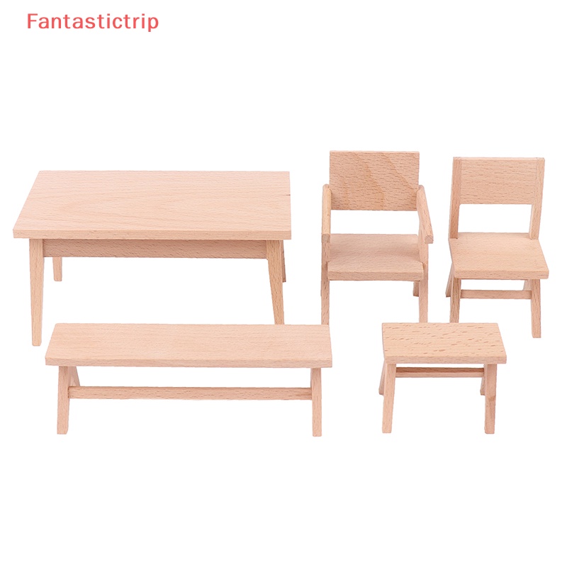 [FantastictripV] Mô Hình Ghế Bàn Ăn Phong Cách Châu Âu Trang Trí Nhà Búp Bê 1: 12 Mới