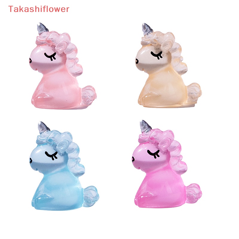 Set 2 Mô Hình Kỳ Lân Dạ Quang Mini Bằng Nhựa Resin Trang Trí Tiểu Cảnh / Xe Hơi