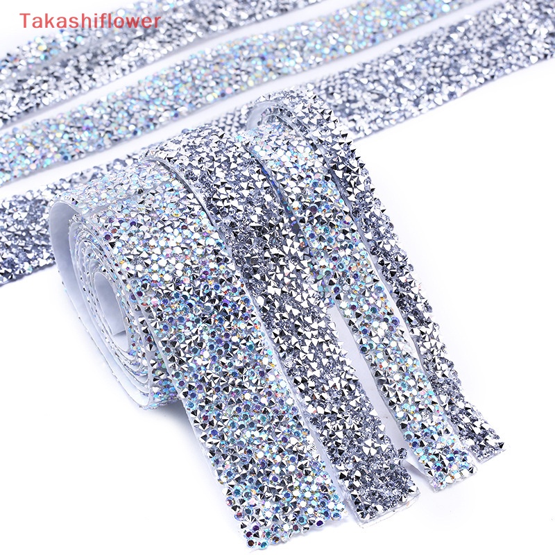 Cuộn Dây Đính Đá Resin Hai Mặt Tự Dính Kích Thước 15mm 30mm 1 Yard Dùng Trang Trí DIY