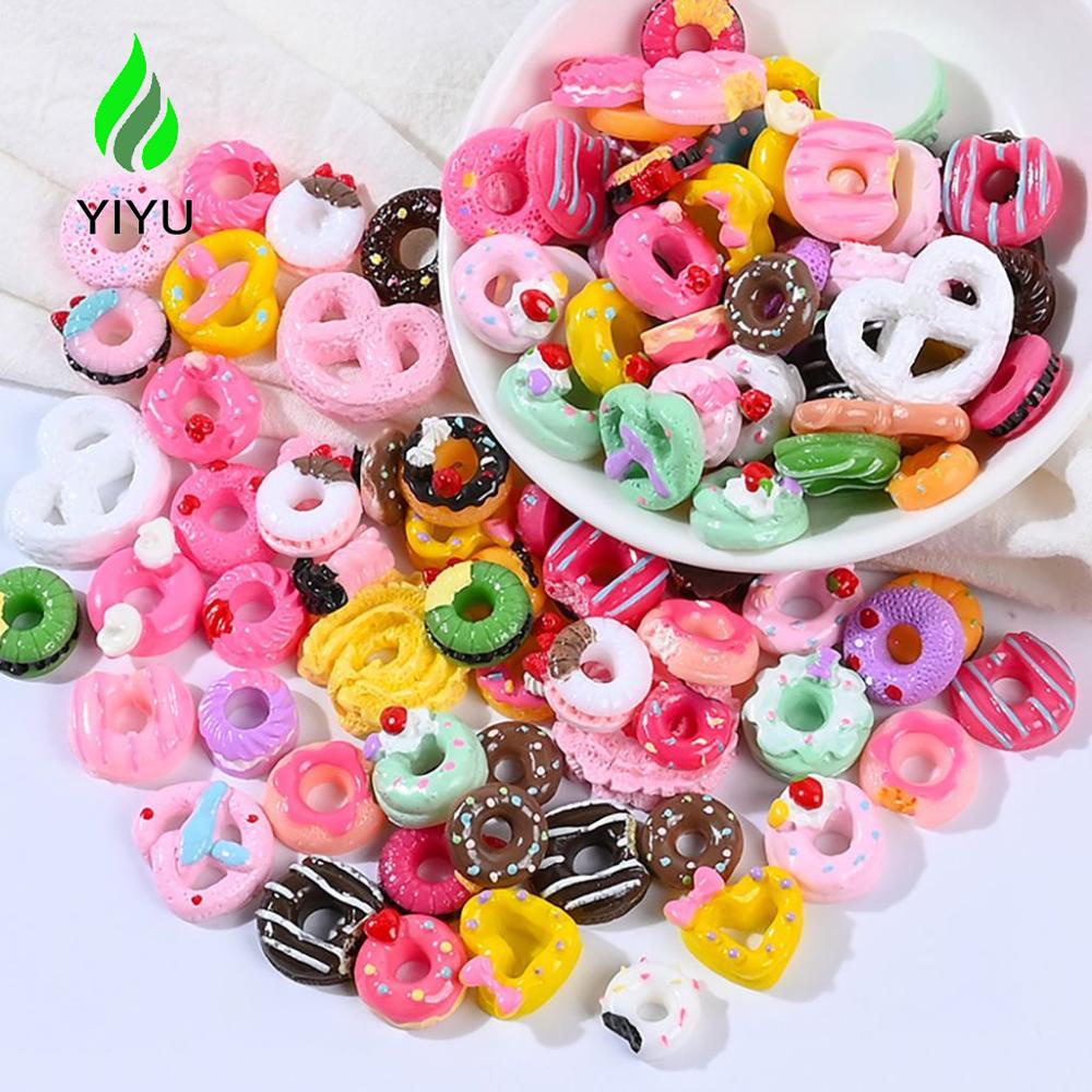 YIYU Túi 10 Phụ Kiện Làm Kẹp Tóc / Điện Thoại Hình Que Kem Dễ Thương