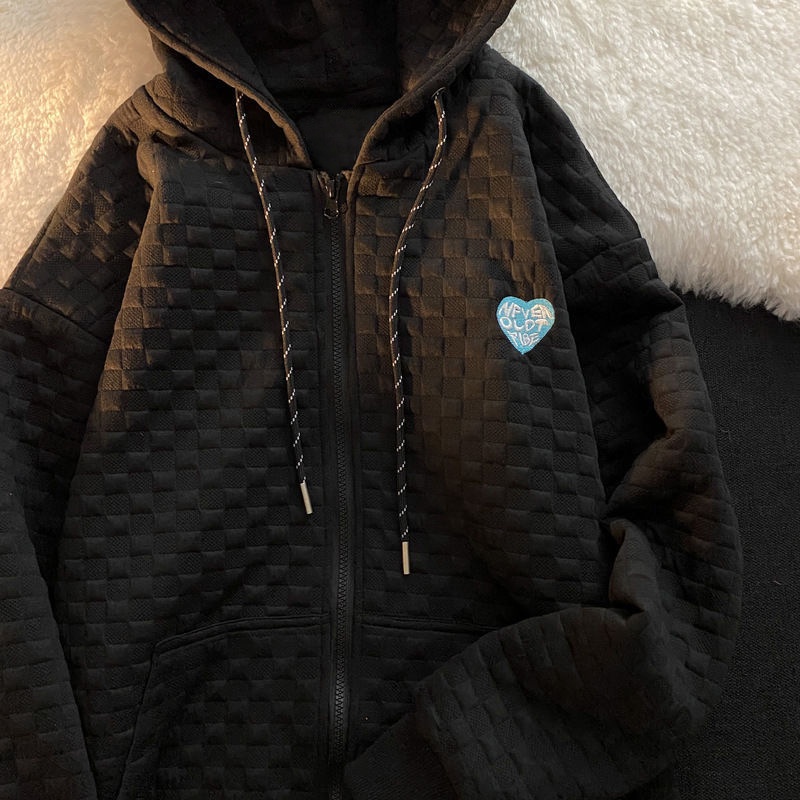 Áo Khoác Cardigan Có Nón Tay Dài Dáng Rộng Phong Cách Mùa Thu Mới Dễ Phối Đồ HZFWC7803