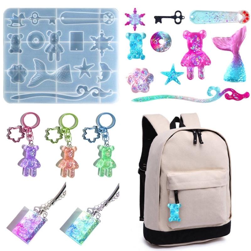 Khuôn Silicone Làm Mặt Dây Chuyền / Đũa / Móc Khóa Bằng Resin DIY