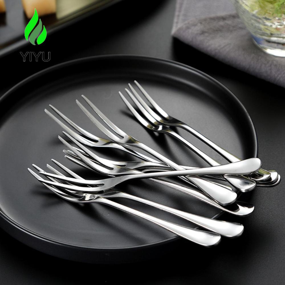 YIYU Nĩa Ăn Trái Cây Bằng Thép Không Gỉ Thiết Kế Nhỏ Gọn Tiện Dụng