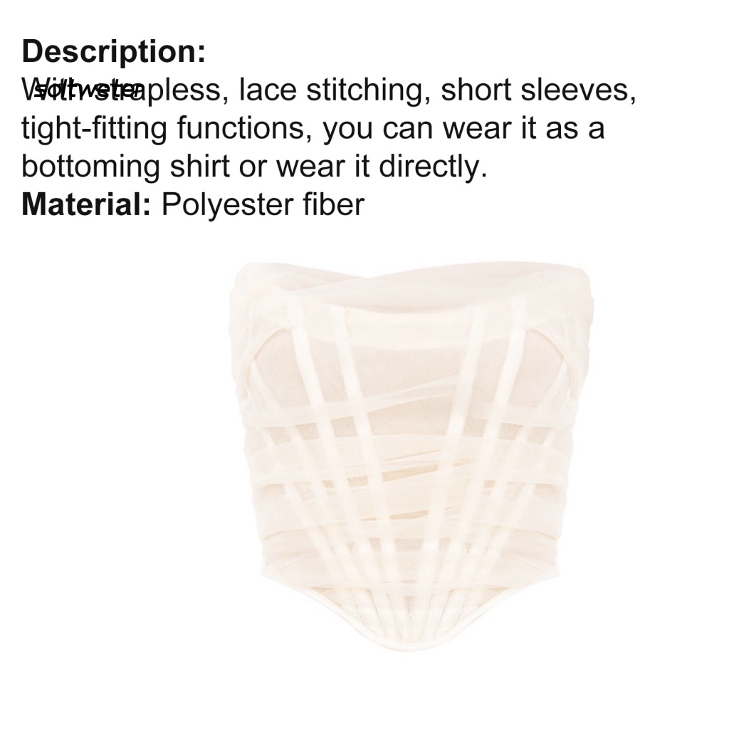 Áo Croptop Sát Nách Phối Lưới Phong Cách Quyến Rũ