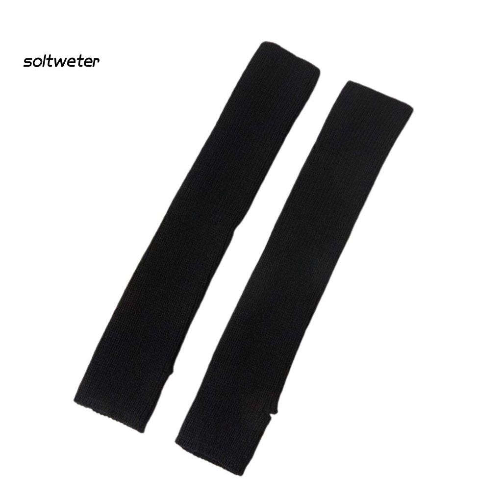 1 Đôi Tất Dệt Kim Dày Giữ Ấm Chân Màu Sắc Đơn Giản