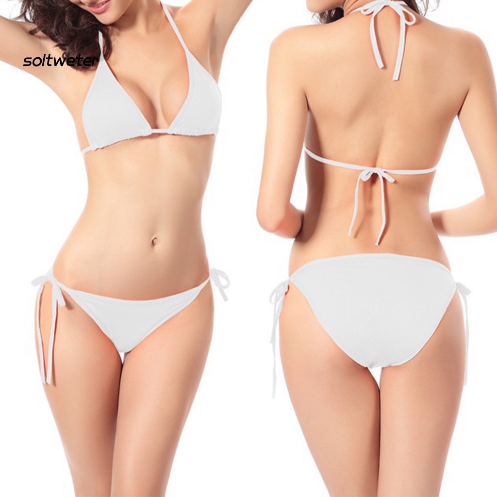 Bộ Đồ Bơi 2 Mảnh Không Mút Đệm Màu Sắc Thời Trang Mùa Hè