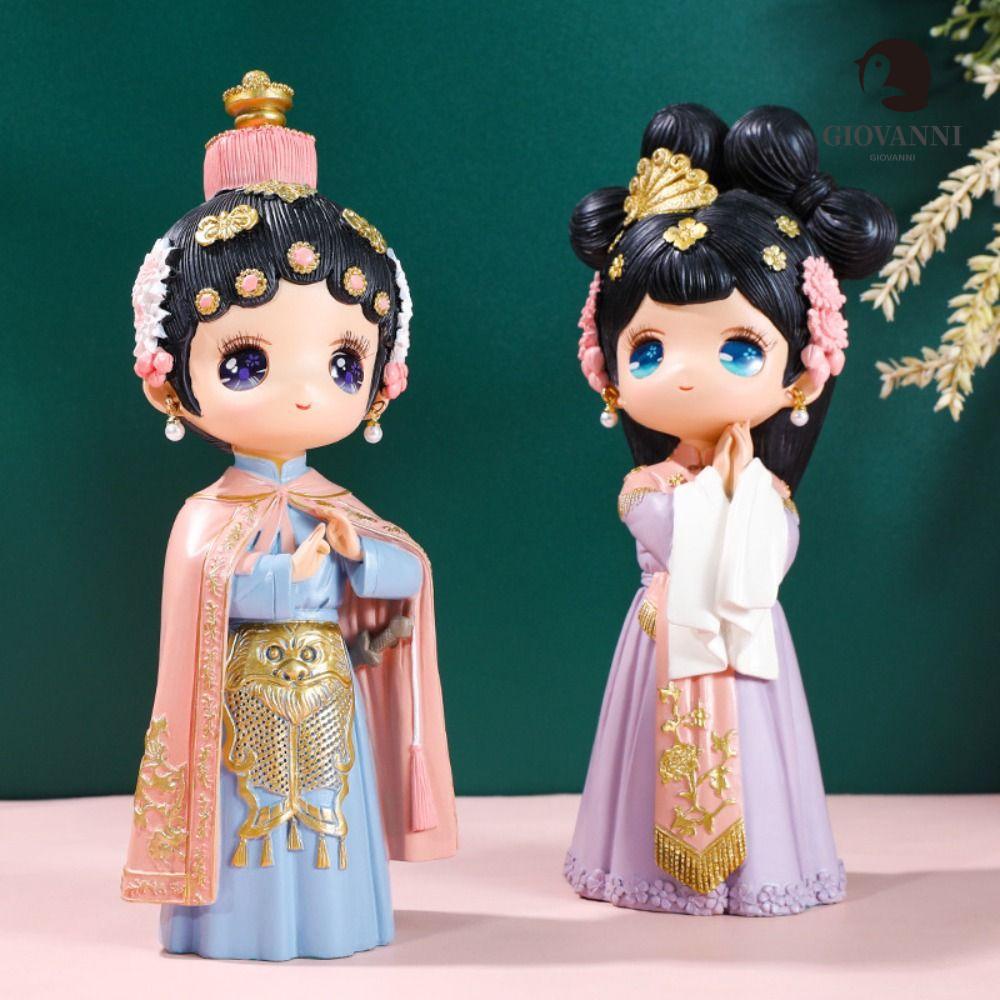 GIOVANNI Đồ trang trí Búp Bê Opera Truyền Thống Trung Hoa Cổ Điển Bằng Nhựa Resin Thủ Công Đa Năng Trang Trí Thủ Công