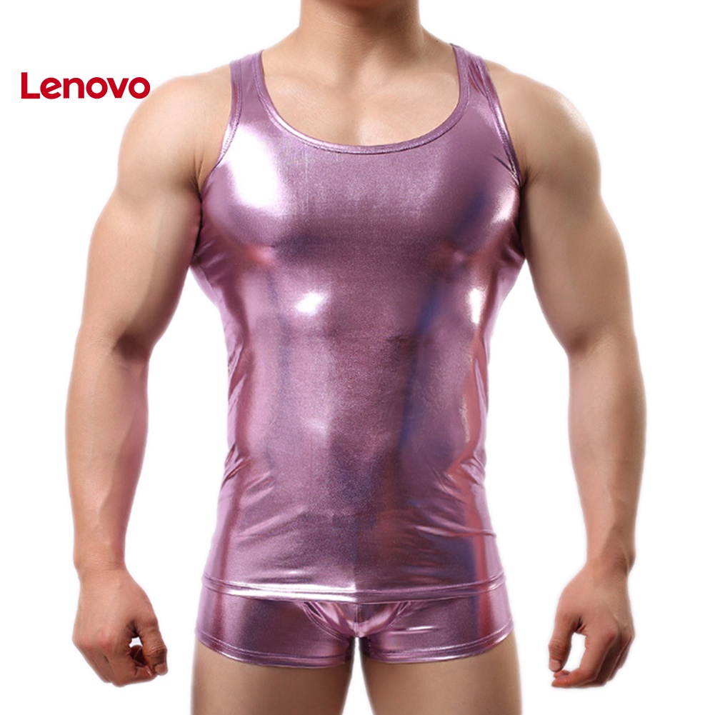 Áo Ba Lỗ Tập Gym Giả Da Họa Tiết Hoa Hướng Dương Màu Trơn Gợi Cảm Cho Nam