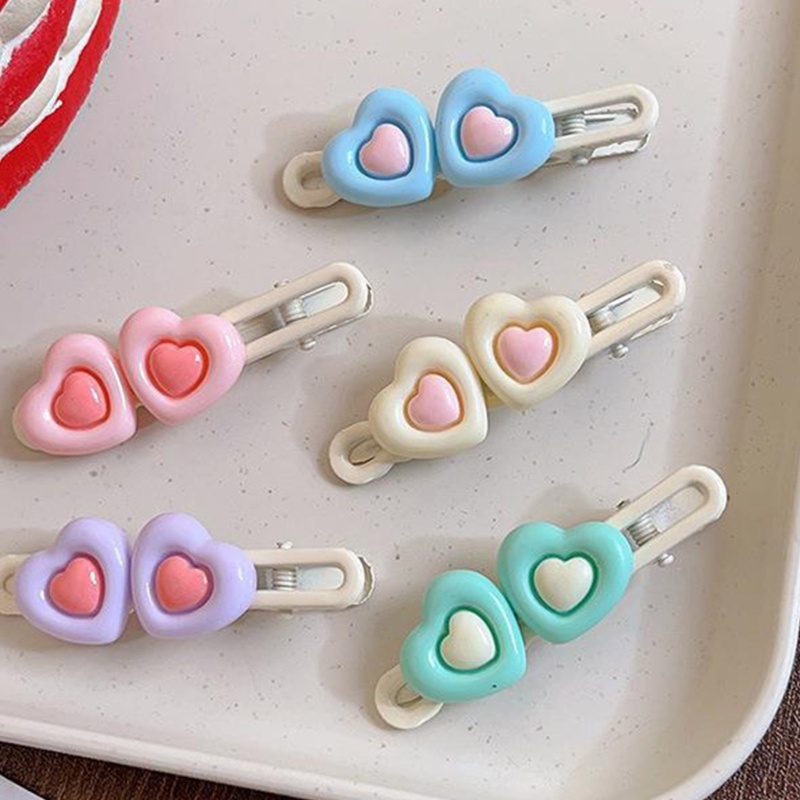 Kẹp Tóc Hình Trái Tim Màu Sắc Ngọt Ngào Cho Nữ