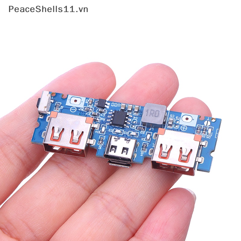 Bảng Mạch Tăng Áp 5V 2.4A Micro Type-C USB Kép 18650 Có Đèn LED