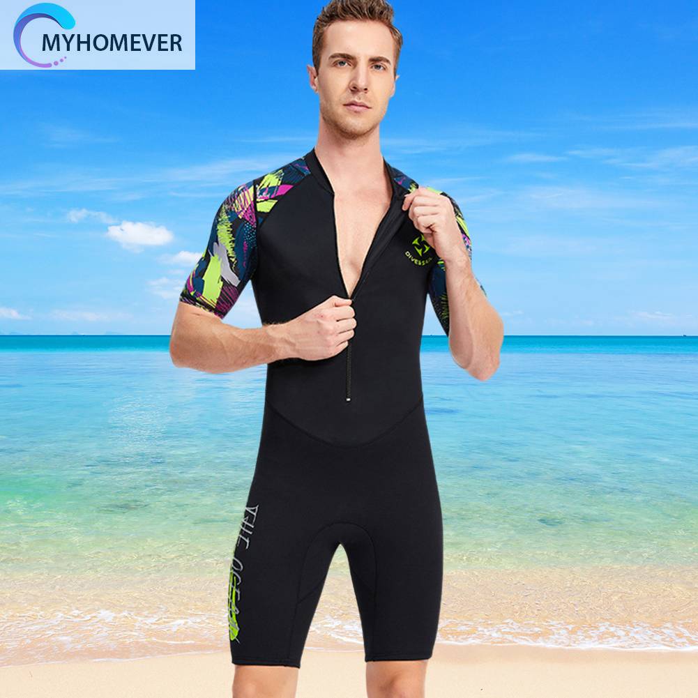 Bộ Đồ Lặn Toàn Thân Chống Tia UV Cao Su Tổng Hợp Có Khóa Kéo Trước Dày 1.5MM