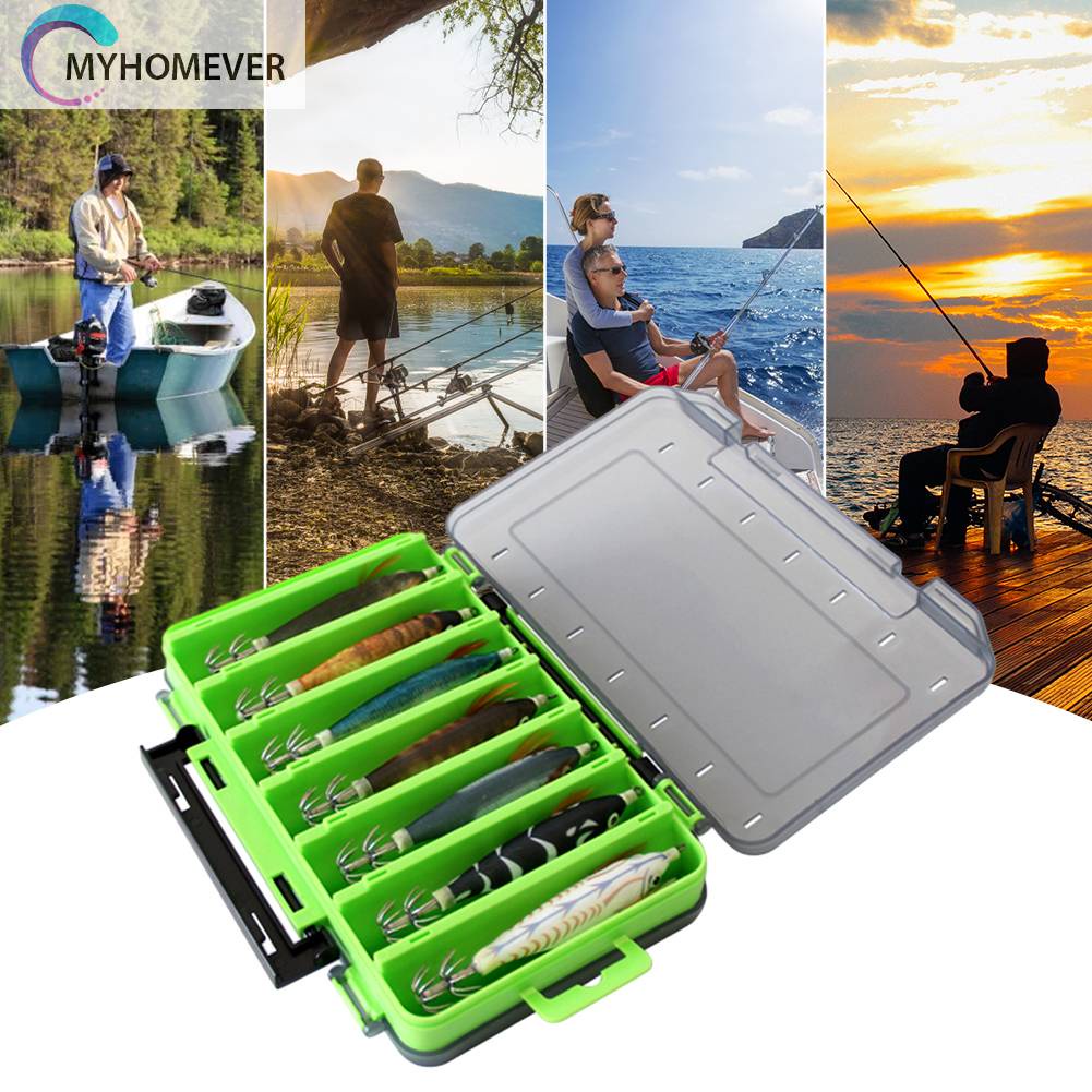 Bộ 14 Mồi Câu Cá Giả Hình Bạch Tuộc Dạ Quang Cứng Kèm Hộp Đựng