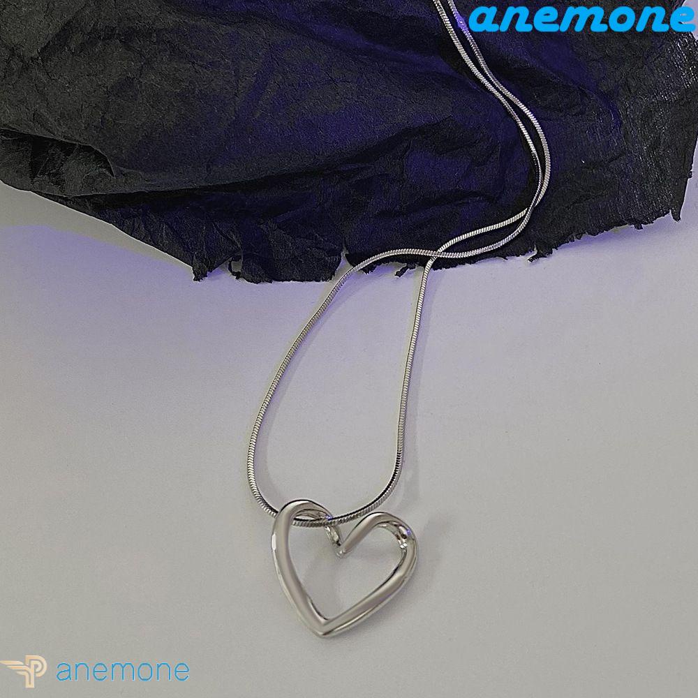 Vòng cổ Sợi Xích Bằng Thép Không Gỉ Mặt Hình Trái Tim Thời Trang Cho Nữ