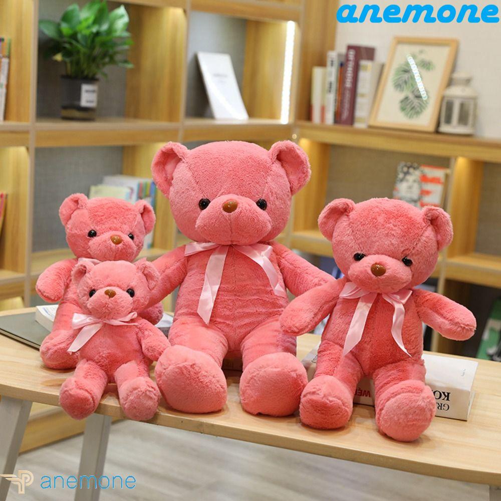 ANEMONE Thú Nhồi Bông Hình Gấu Teddy Thắt Nơ Bằng Lụa Mềm Mại Trang Trí Trong Nhà