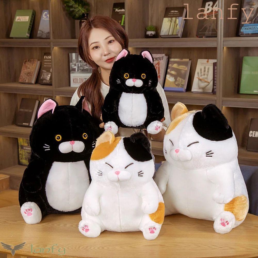 LANFY Thú Nhồi Bông Hình Chú Mèo Hoạt Hình Đáng Yêu