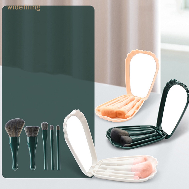 Set 5 Cọ Trang Điểm Lông Mềm Kèm Gương Soi Tiện Lợi