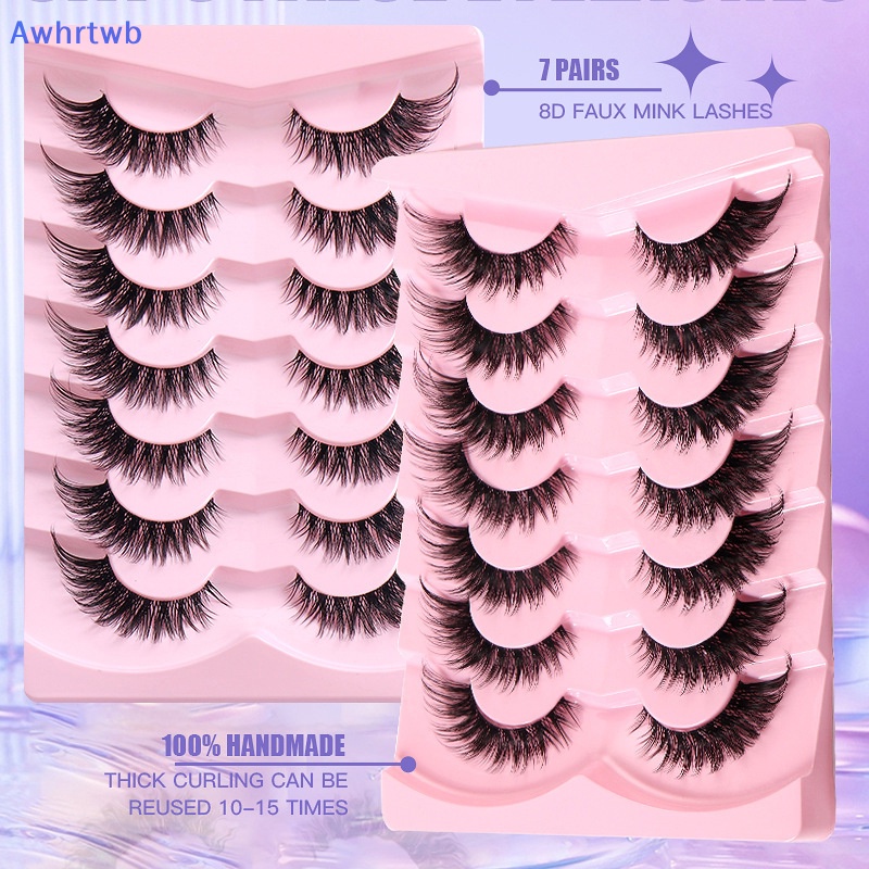 Bộ 7 Cặp Lông Mi Giả 3D Dài Cong Tự Nhiên Mới