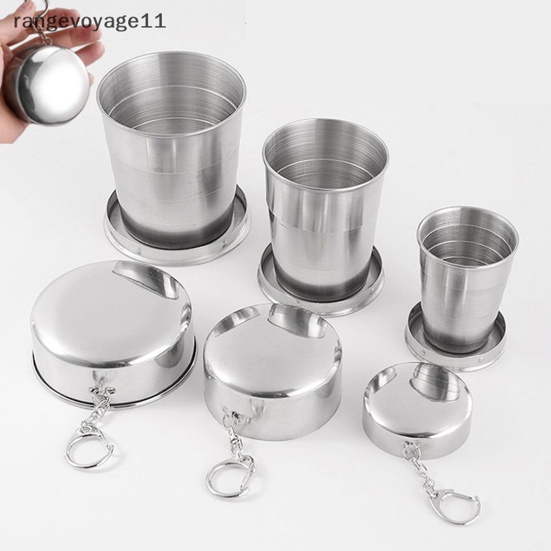 Cốc Bằng Thép Không Gỉ Có Thể Gấp Lại Kèm Móc Khóa Tiện Dụng