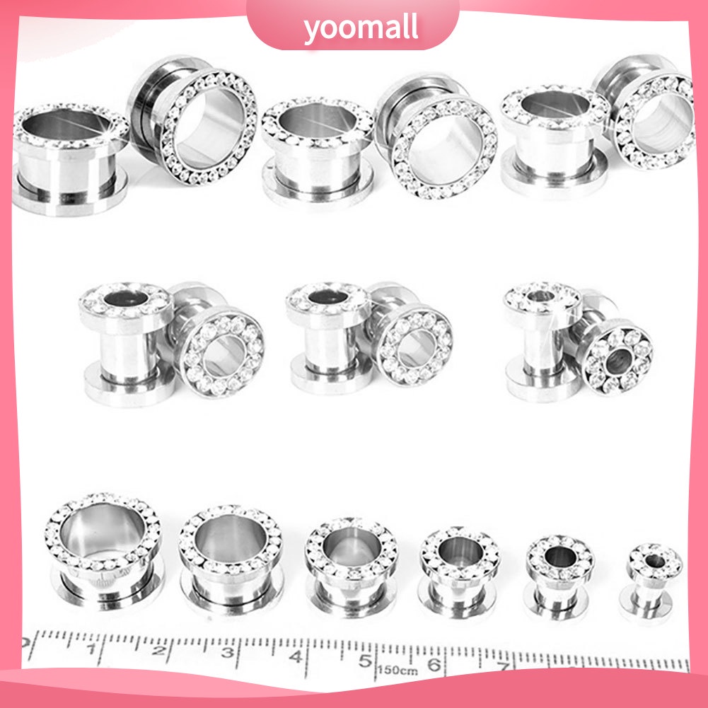 1 Đôi Khuyên Nong Tai Chất Liệu Thép Không Gỉ Đính Đá