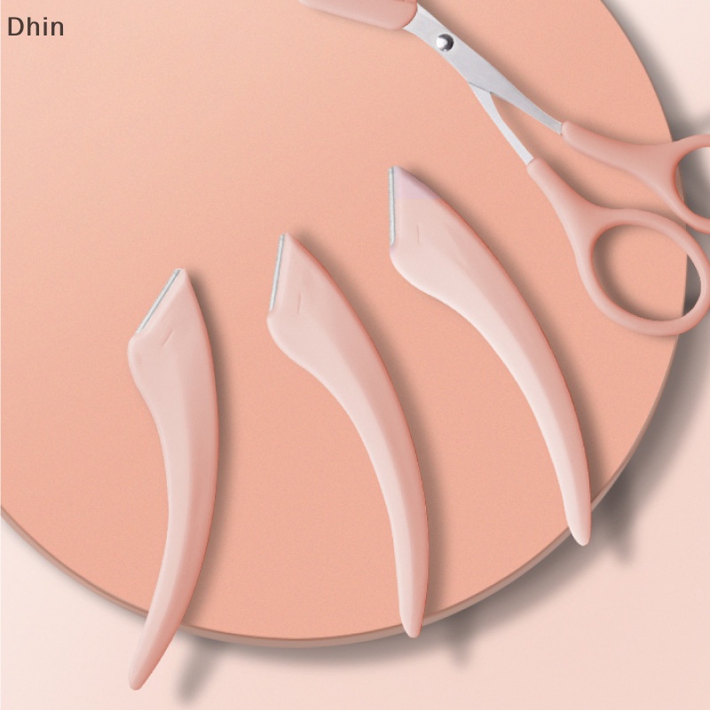 [Dhin] 1/2/3pcs Eyebrow Trimming Eyebrow Face Razor For Women Eyebrow Scissors With Comb Brow Trimmer Scraper COD