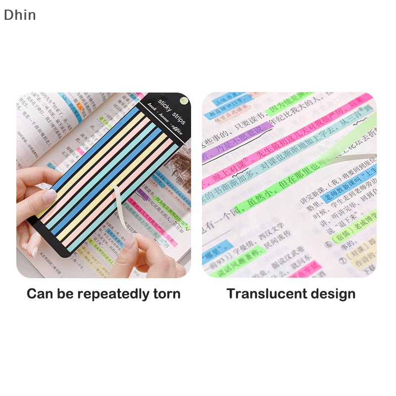 [Dhin] 160Pcs/Set Color Fluorescence Stickers Transparent Fluorescent Index Tabs Flags Sticky Note Stationery Children Gifts School Office Supplies COD
