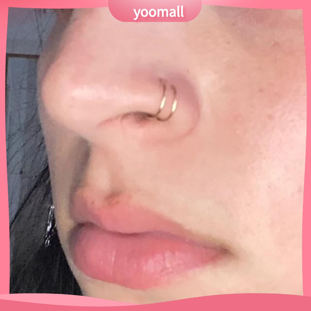 Set 5 Khuyên Mũi Đơn Xoắn Ốc Bằng Thép Không Gỉ Trang Trí Thời Trang Unisex