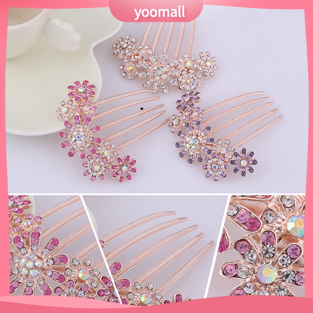 Lược Cài Tóc Năm Răng Đính Đá Lấp Lánh Dễ Sử Dụng