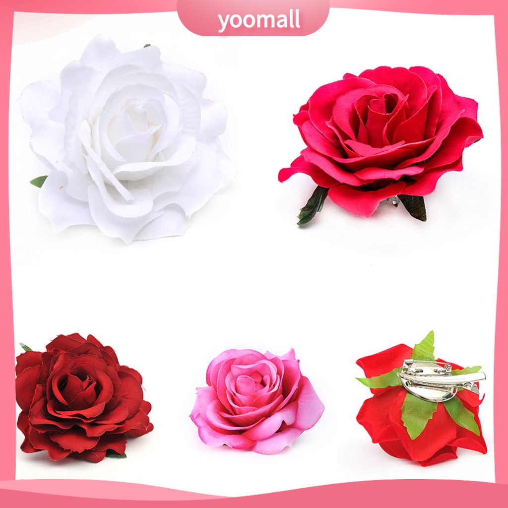 1 Kẹp Tóc Hình Hoa Hồng Bằng Kim Loại Có Thể Tái Sử Dụng