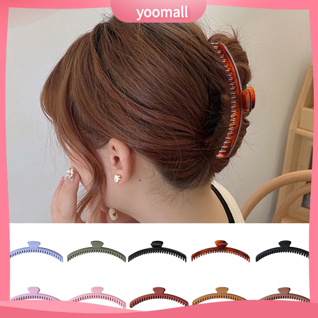 Kẹp Tóc Dạng Cong Hình Cá Mập Màu Sắc Trơn Chống Trượt
