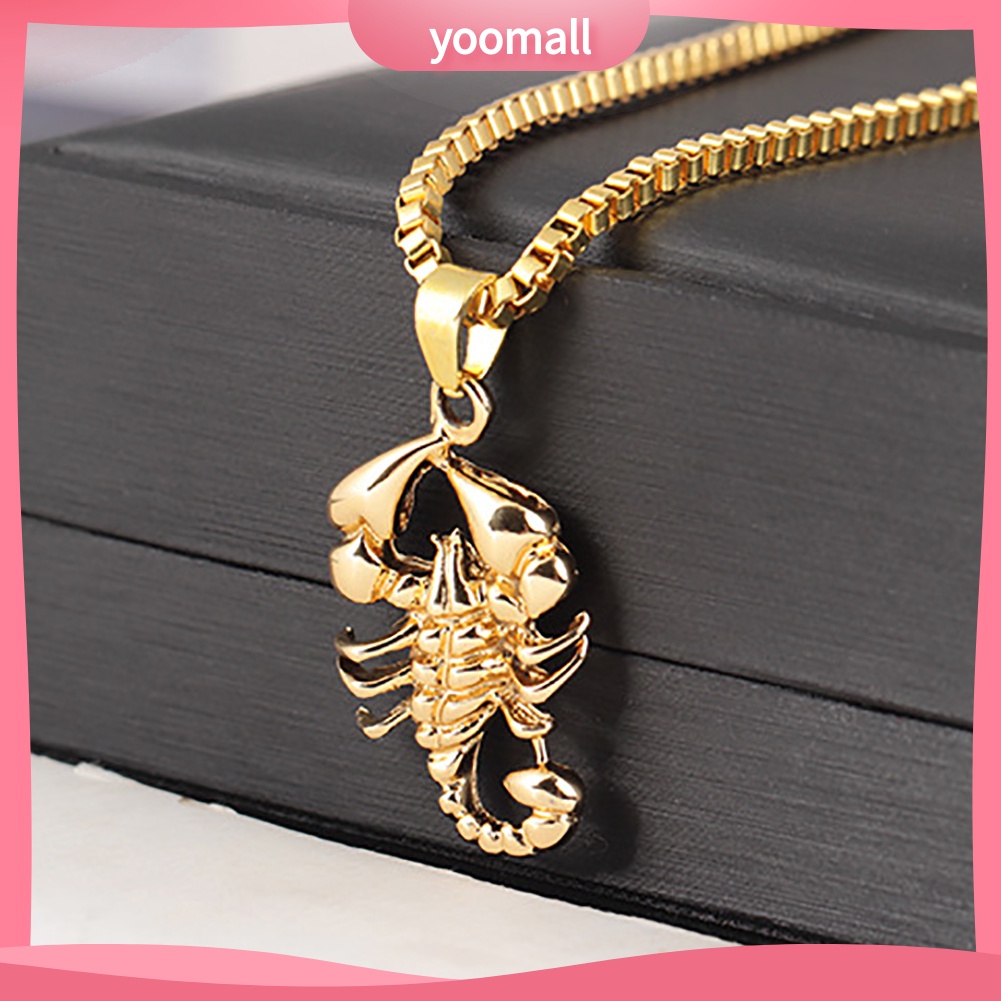Vòng cổ Mặt Hình Bọ Cạp Màu Vàng Phong Cách Hip hop Thời Trang Cho Nam