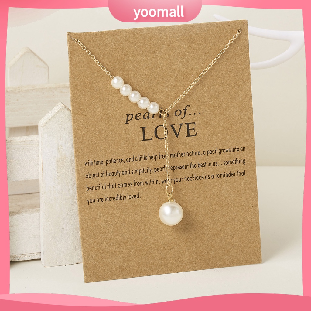 [YM] Vòng cổ Nhiều Kiểu Dáng Khác Nhau Đính Ngọc Trai Giả Bằng Thép Không Gỉ