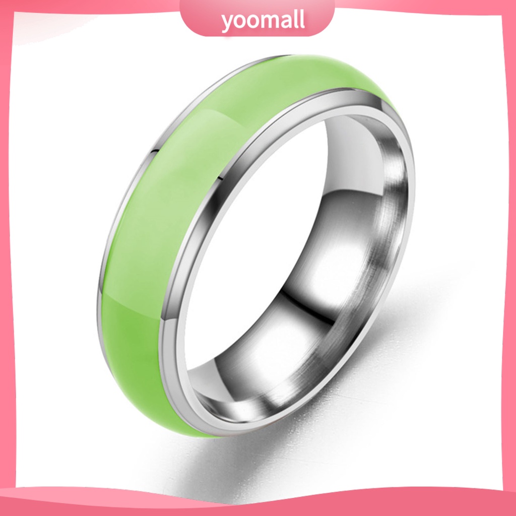 Nhẫn Phát Sáng Màu Trơn Đơn Giản Thời Trang Unisex