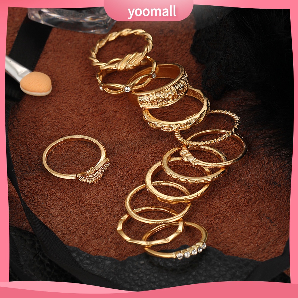 Set 12 Nhẫn Đeo Khớp Ngón Tay Phong Cách Retro