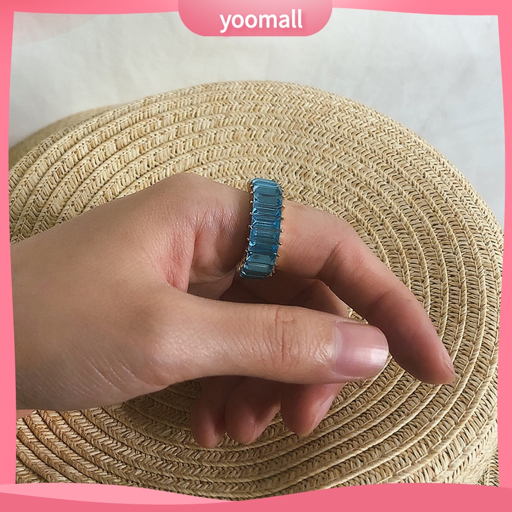 Nhẫn Đính Đá Zirconia Hình Vuông Toàn Diện Dành Cho Nữ