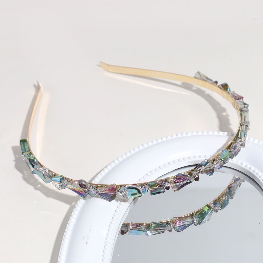 Băng Đô Cài Tóc Bằng Hợp Kim Mỏng Đính Pha Lê Sang Trọng Phong Cách Hàn Quốc Cho Nữ