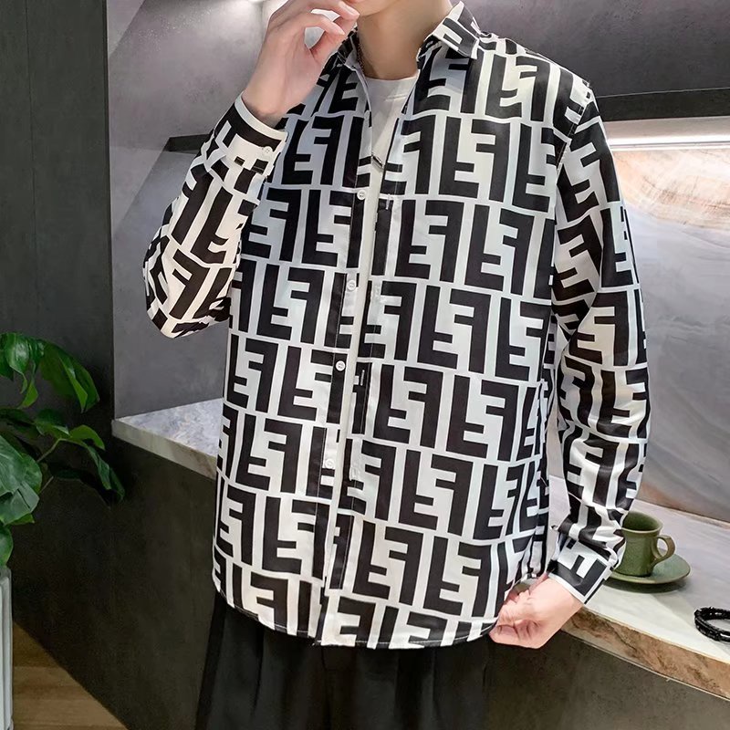 Áo Sơ Mi Tay Dài In Họa Tiết Phong Cách Harajuku Nhật Bản Thời Trang Mùa Xuân Cho Nam