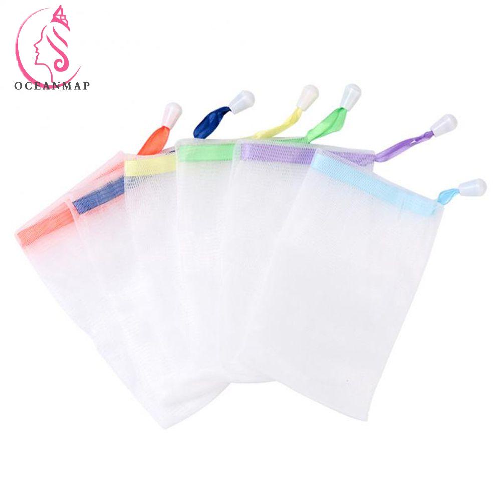 OCEANMAP Set 10 Túi Lưới Nylon Tạo Bọt Tẩy Tế Bào Chết Làm Sạch Da Mặt
