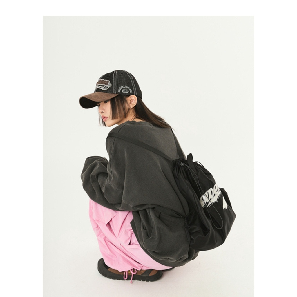 Mũ Lưỡi Trai Denim Thêu Chữ Phong Cách Retro Cho Cặp Đôi