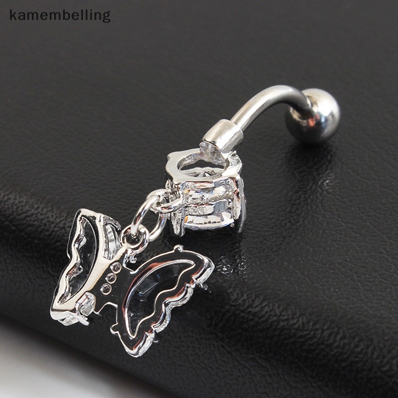 Khuyên Rốn Hình Bướm Đính Đá Zircon Thời Trang Cho Nữ