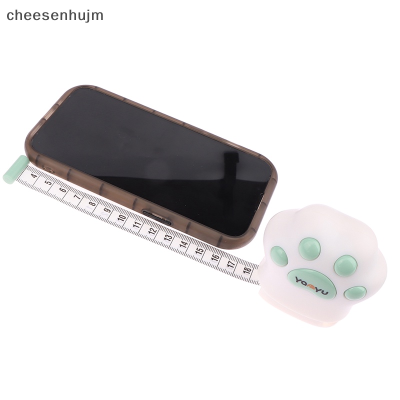 1 Cs Thước Cuộn 1.5m Mini Hình Dấu Chân Mèo Bằng PU Có Thể Thu Gọn Dùng Trong May Vá Retro