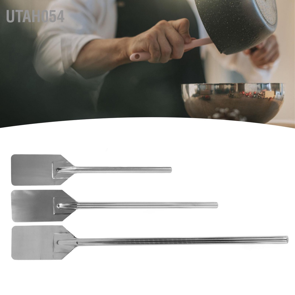 Utah054 Thìa trộn nhà bếp siêu dài bằng thép không gỉ Tay cầm nấu ăn để nướng khuấy