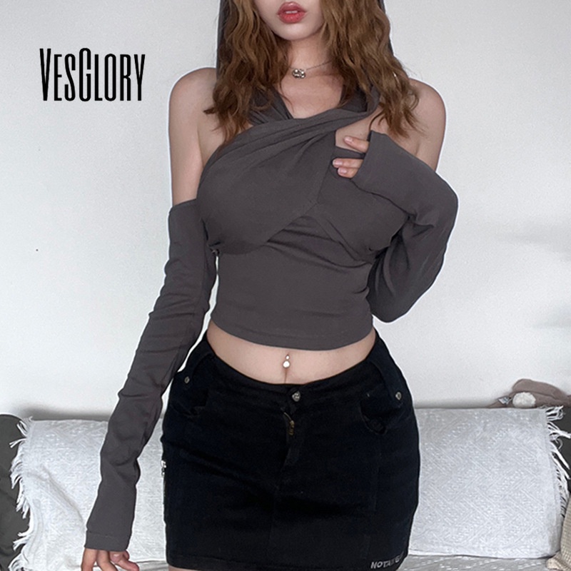 Áo Hoodie Tay Dài Màu Trơn Thời Trang 2023 Dành Cho Nữ