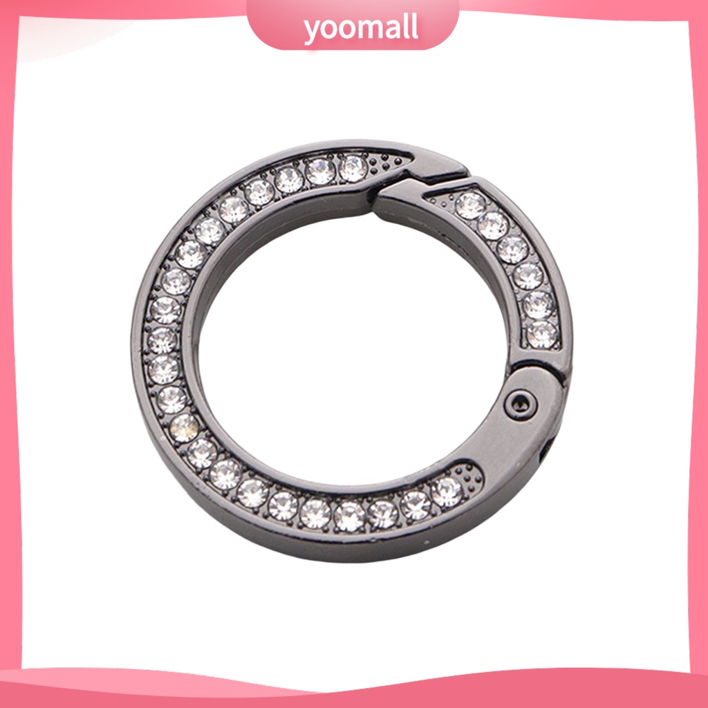 Móc Khóa Dạng Lò Xo Nén Bằng Hợp Kim Kẽm Hai Mặt Đính Đá Đa Năng