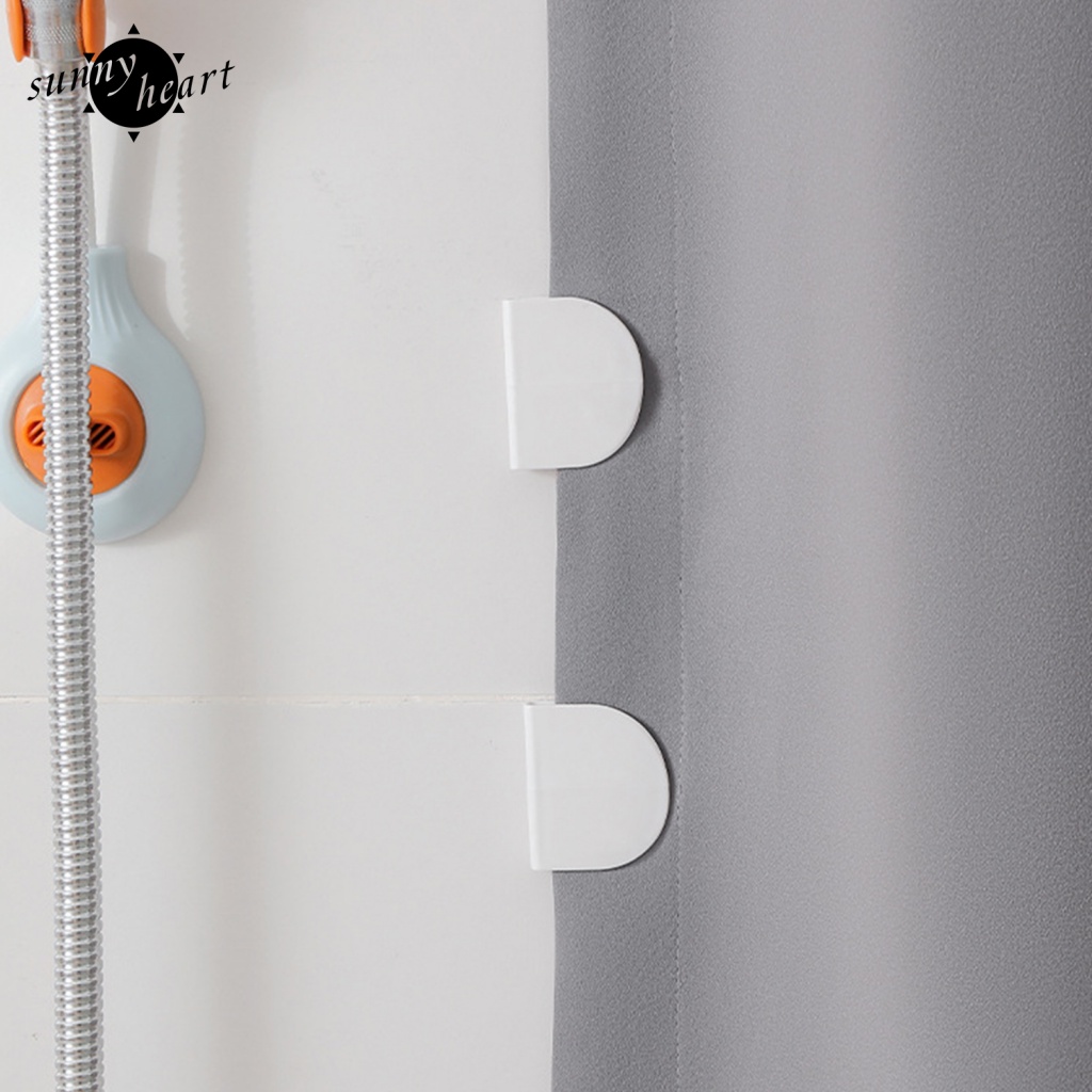 Sunnyheart Set 4 Kẹp Rèm Tắm Nhỏ Tự Dính Làm Sạch Bề Mặt Phòng Tắm Khô Và Sạch Sau Khi Sử Dụng Tại Nhà