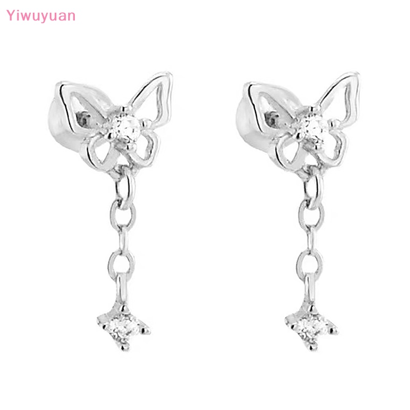 1 Đôi Khuyên Tai Xoắn Ốc Hình Bướm Đính Đá Zircon Mới